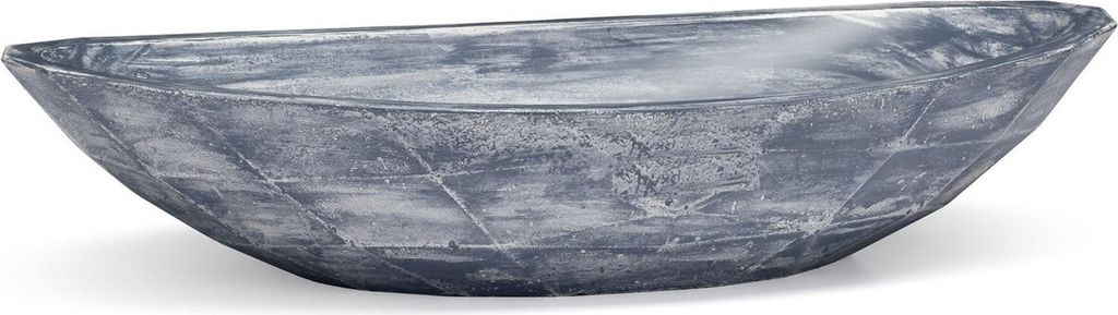 Casa Padrino Luxus Waschbecken Schale Grau / Weiß 60,9 x 29,7 x H. 11,9 cm - Handgefertigtes Beton Waschbecken - Badezimmer Accessoires - Luxus Ba...