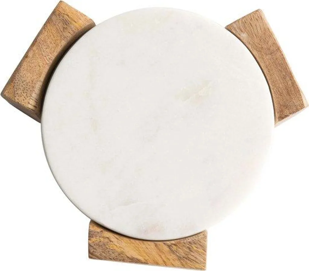 Ciseaux à marbre ronds en bois de manguier blanc - Kit de 5 unités