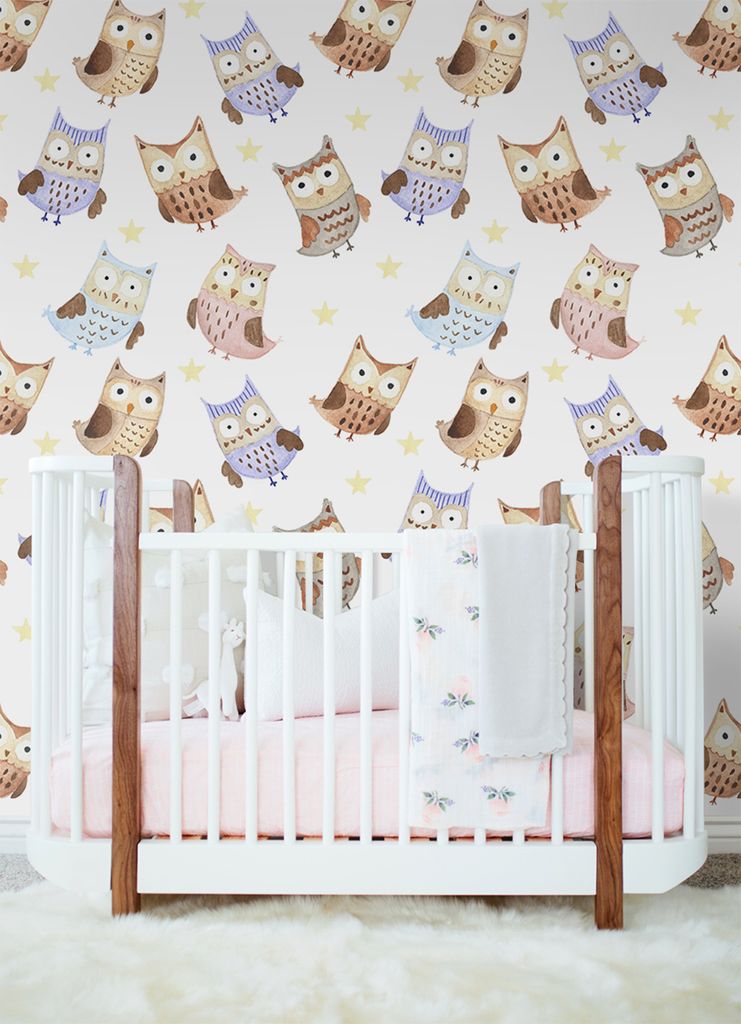 Coloray Fototapete 360x250 cm Vlies-Fototapete - Eulen Fairy Tale Pastell