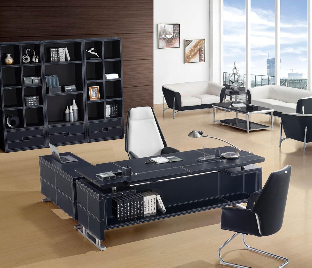 Modern Office Furniture Corner Desk Leather Luxury Computer Desk Office Tables