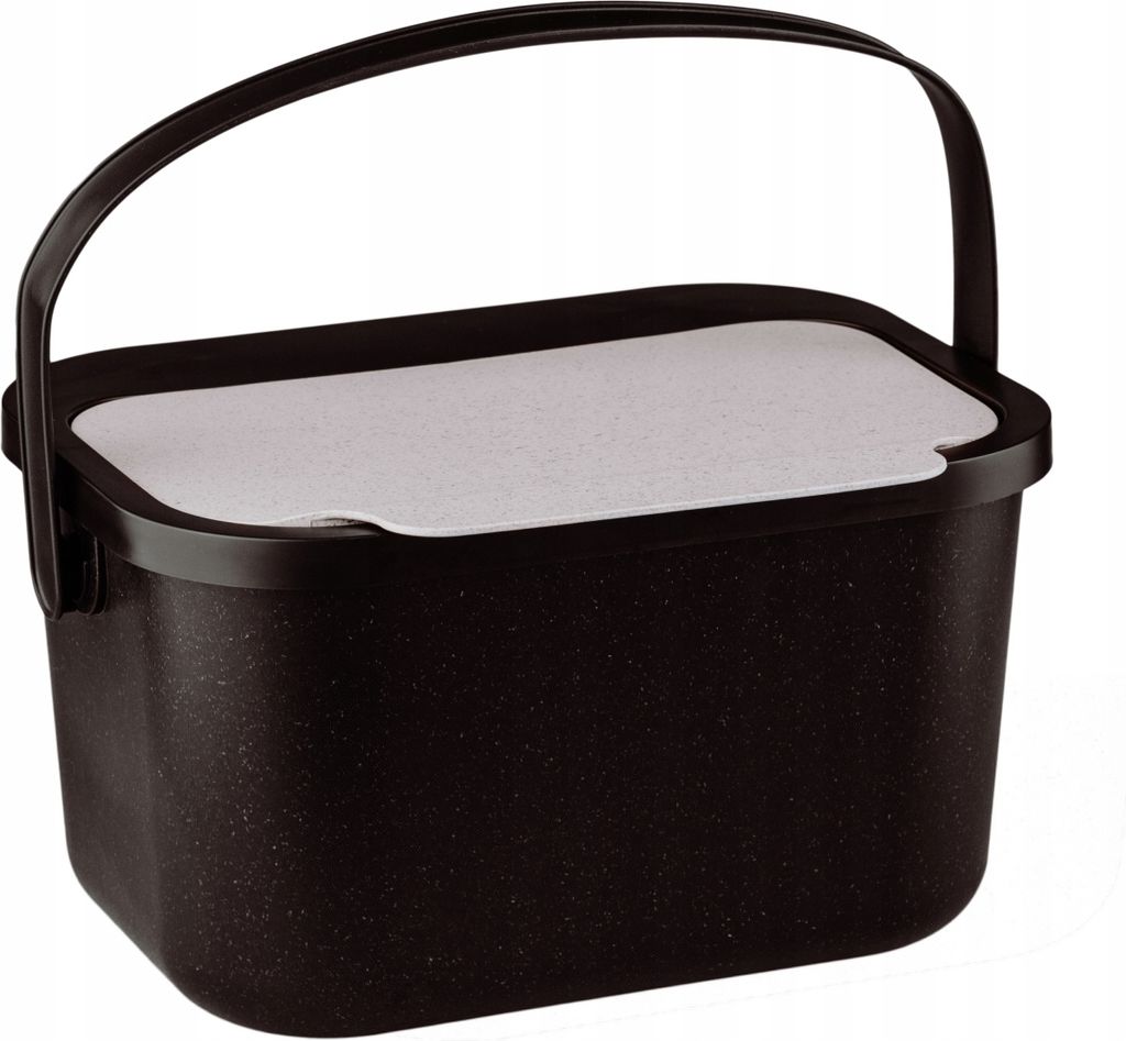 Go Practic Mini bini schwarz/beige 4,5l mülltrennsystem, Abfalleimer mülleimer küche 4,5l, Mülleimer für Bioabfall