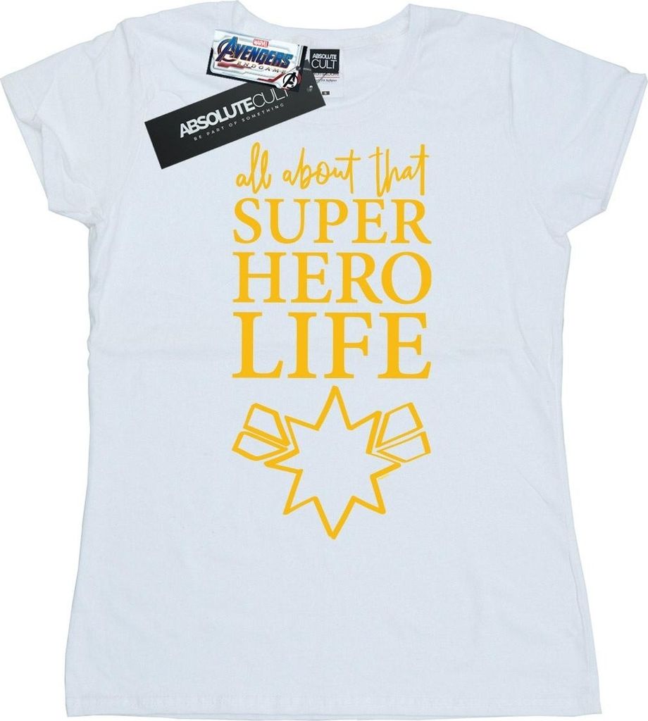 Marvel - "Avengers Endgame Superhero Life" T-Shirt für Damen BI6177 (L) (Weiß)