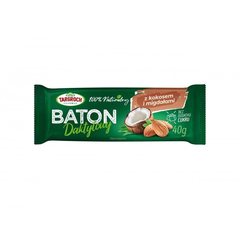 Baton daktylowy z kokosem i migdałami 40g Zdjęcie produktu 