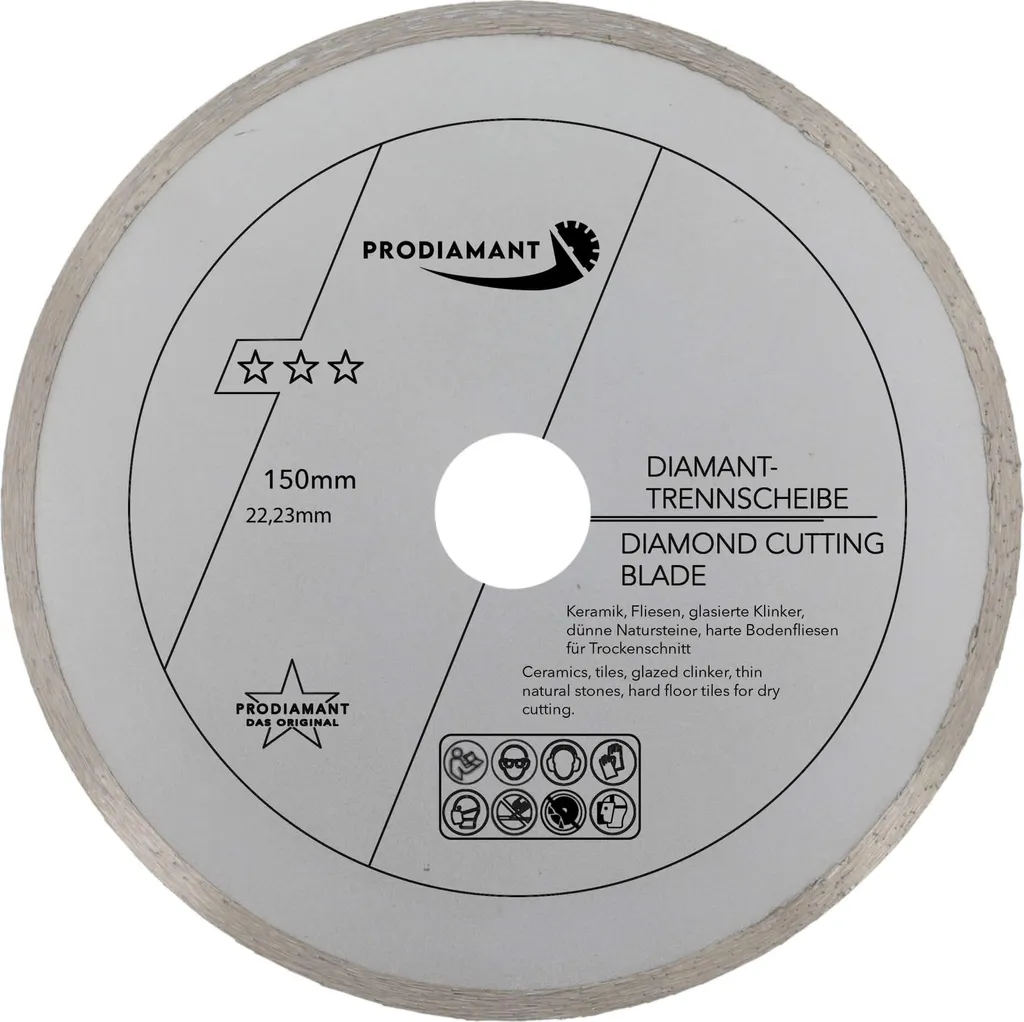 Disque Diamant PRODIAMANT 150 mm x 22,23 mm pour Coupe de Carrelage