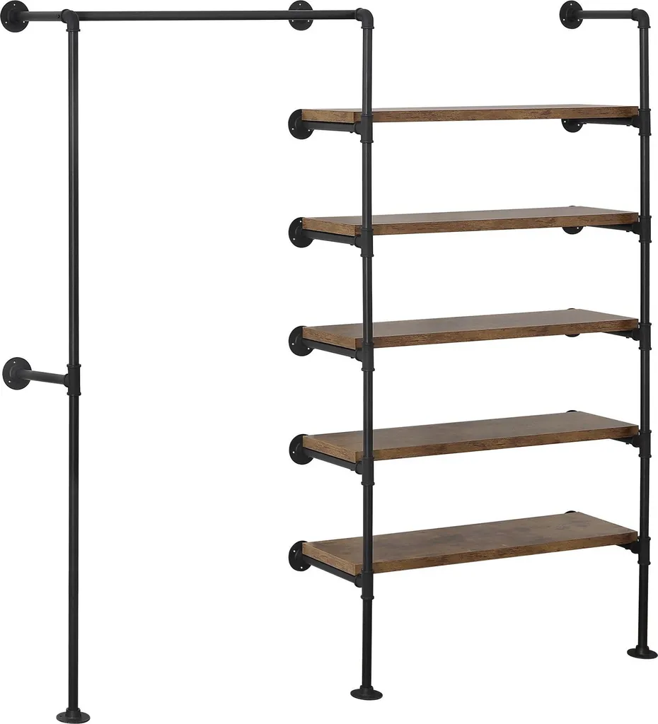 Rangez tout avec ce portemanteau mural XXL noir et son étagère en MDF
