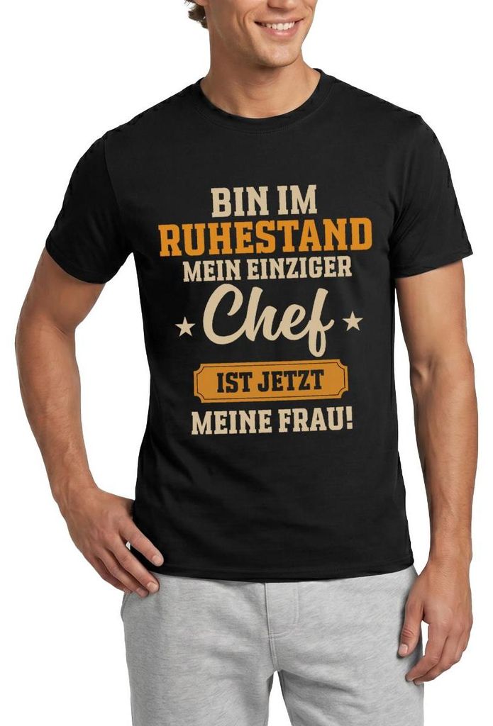 Spreadshirt Im Ruhestand | Frau Einziger Chef Männer T-Shirt, XXL, Schwarz