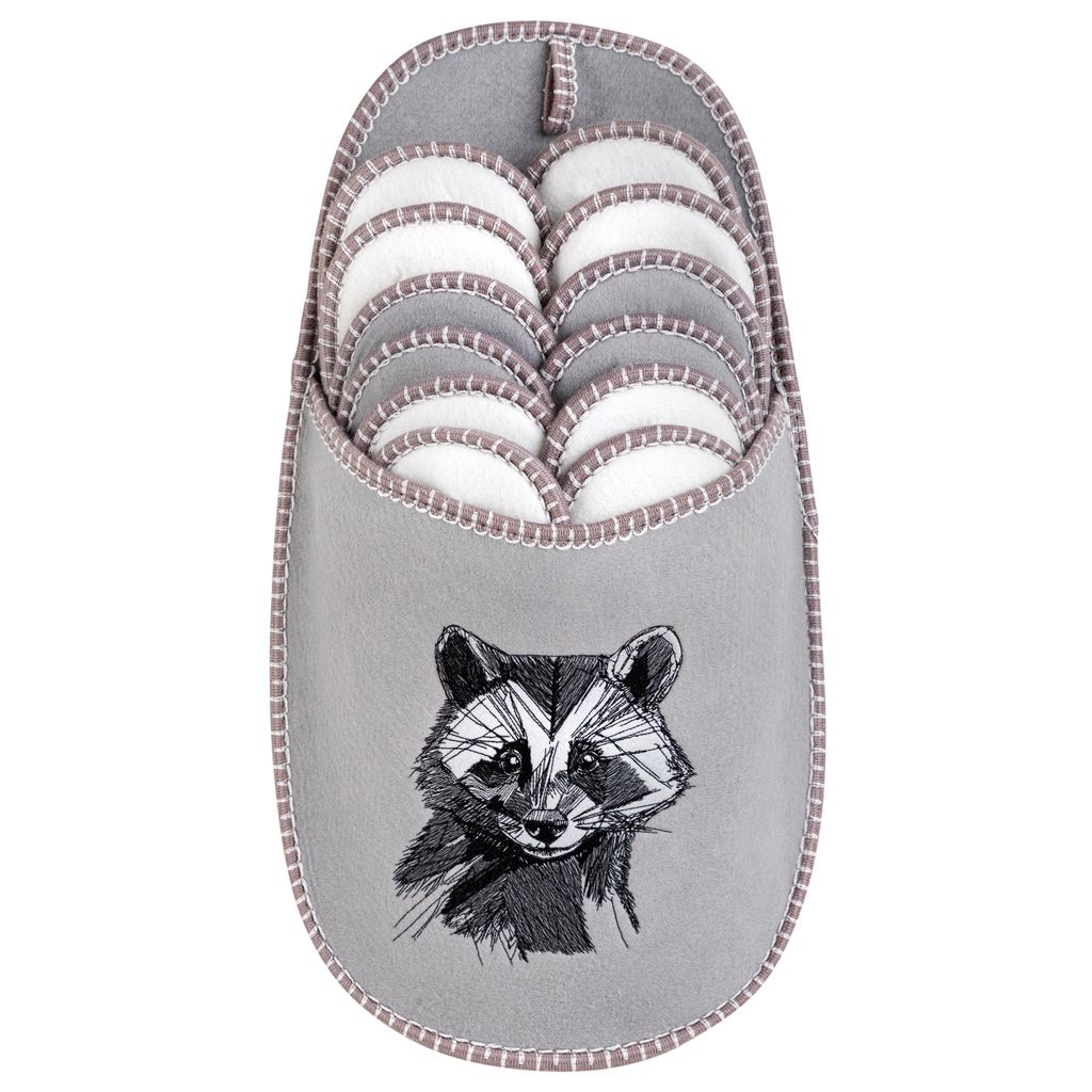 ONVAYA® ABS Gästepantoffel | Waschbär | 6er Set | Produktbild 