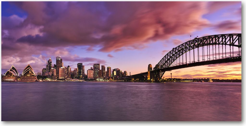 Tulup Küchenrückwand Spritzschutz aus Glas -100x50 -Spritzschutz auf gehärtetes GlasSehenswürdigkeiten Brücke in Sidney