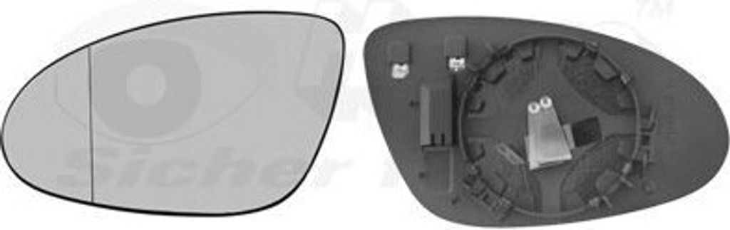 VAN WEZEL Spiegelglas Außenspiegel Links passend für MERCEDES-BENZ S-Klasse Limousine (W221) Asphärisch Beheizbar 3038837