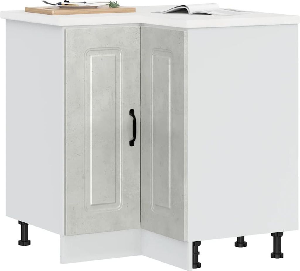 vidaXL Elément bas d'angle de cuisine Kalmar gris béton Image du produit 