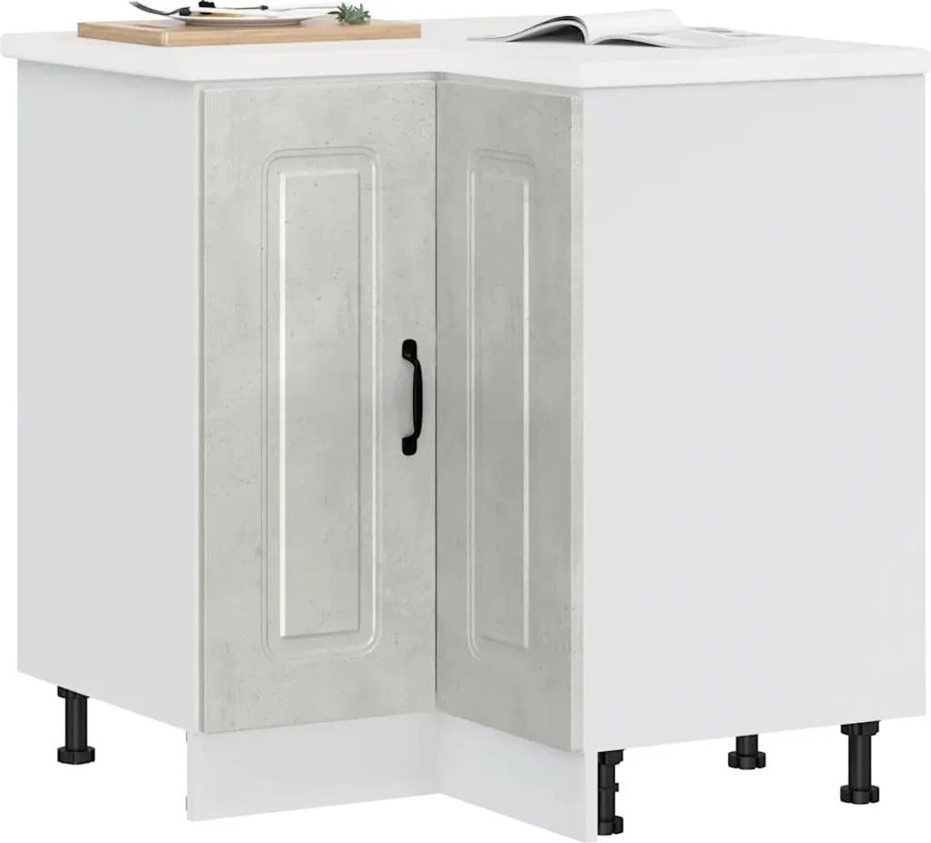 Mobile Angolo Cucina vidaXL Kalmar Grigio Cemento - Base Salvaspazio