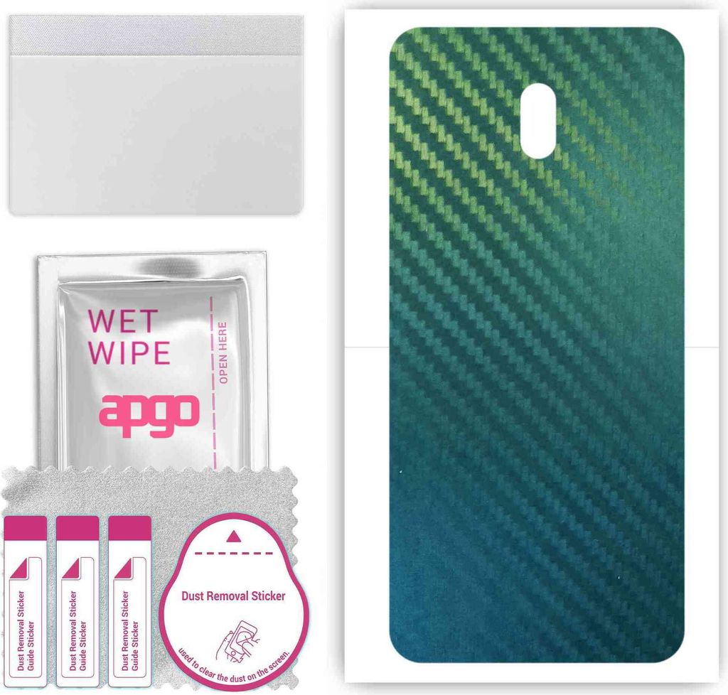 apgo Rückseite Schutzfolie, Skin, kompatibel mit Xiaomi Redmi 8A, Hinten Displayschutzfolie aus Vinylfolie, kratzfest, einfache Montage - Kohlenst...