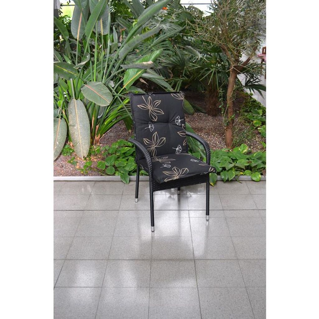 Niederlehner-Auflage Senegal Sitzkissen schwarz 50 x 105 x 6cm