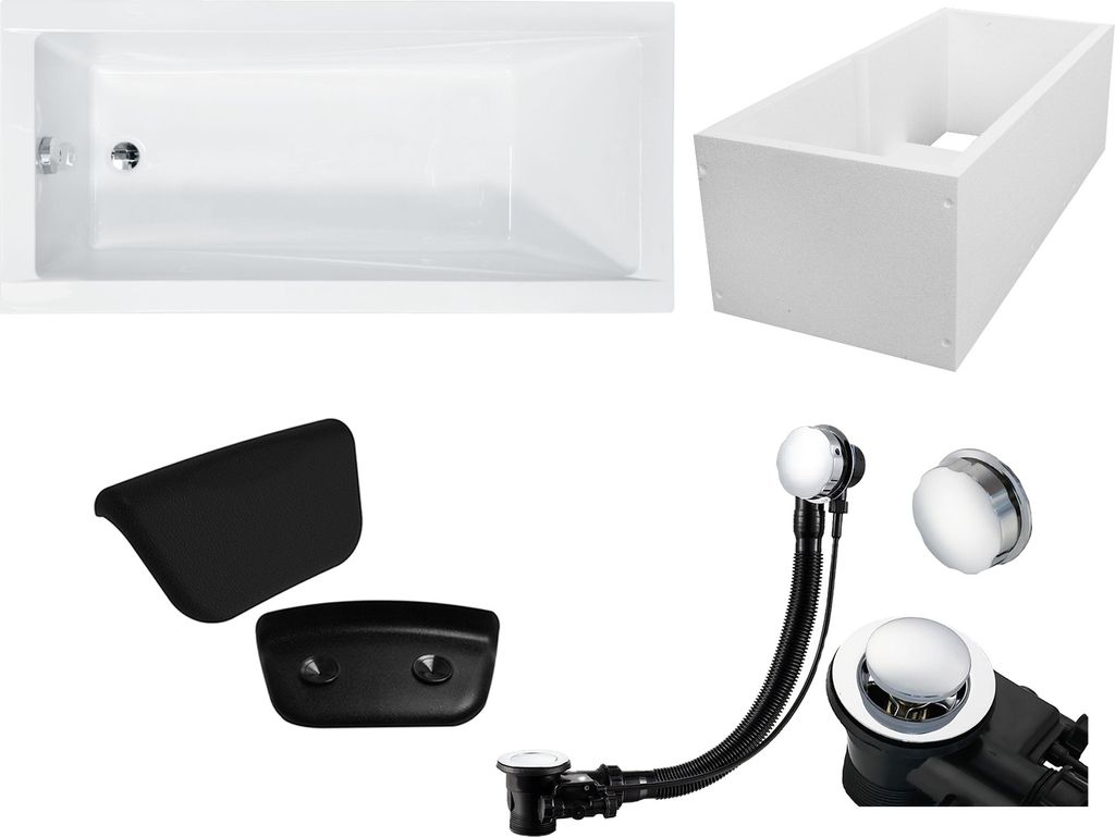Badewanne Rechteck Set 5in1 160x70 mit Premium Produktbild 