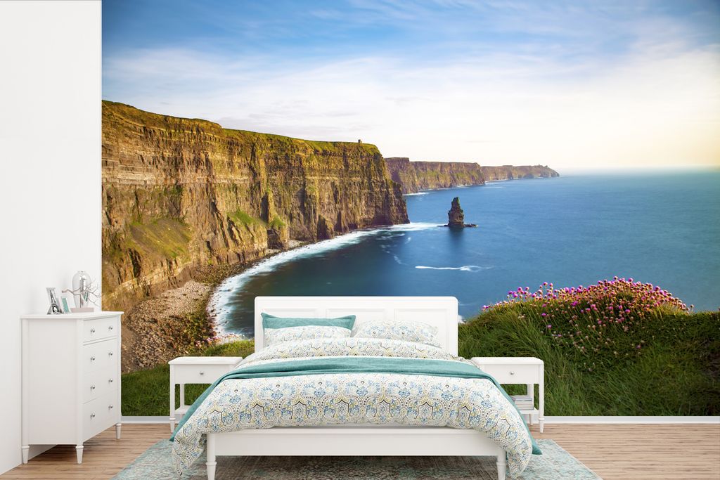MuchoWow Fototapete für Wohnzimmer oder Schlafzimmer Wandtapete Vinyl Motivtapete Klippe von Moher in Irland - 420x280 cm - Zimmer für Kinder