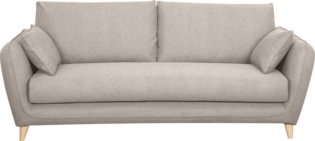 Miliboo - Skandinavische Schlafcouch beige mit Matratze Dicke 10 cm 3-Sitzer CREEP