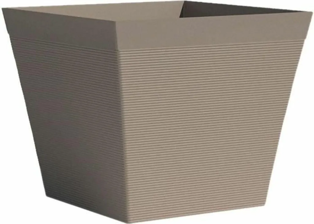 Grand Pot Taupe 39 cm Garden ID : Solution Légère pour Bac de Fleurs