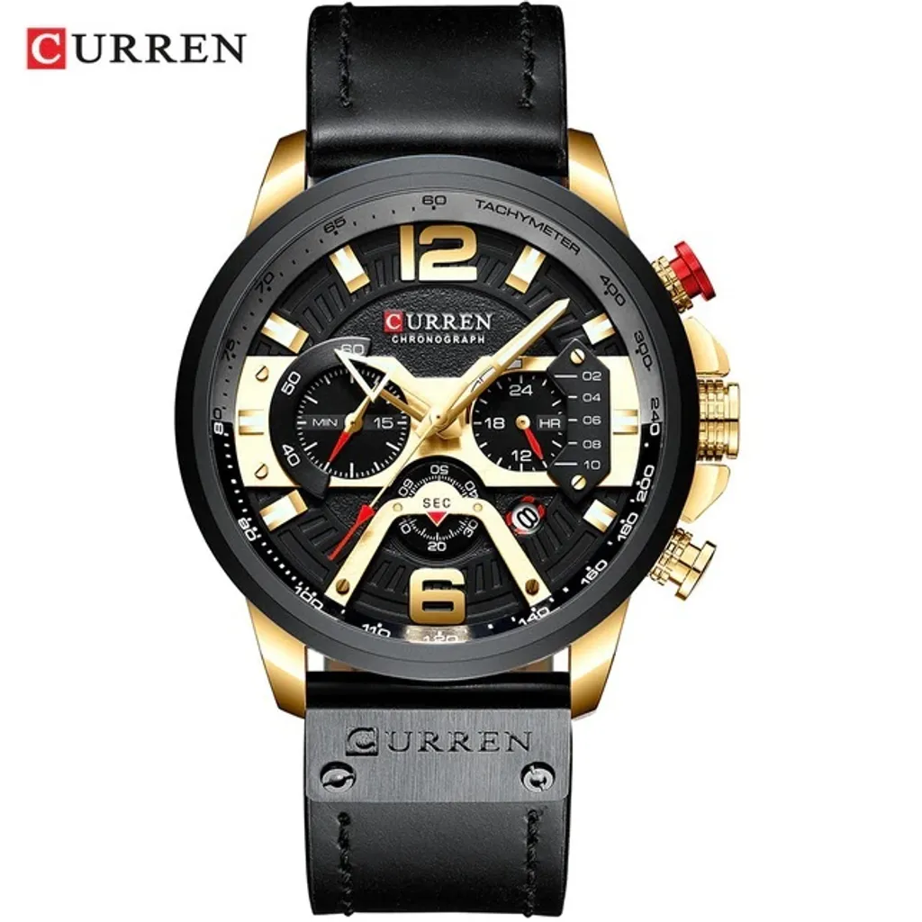 Montre LU-5431 CURREN Homme - Design Élégance Noir et Doré KP5431
