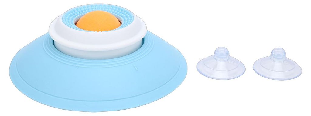 Leckspielzeug für Hunde und Katzen, rotierender Ball, Lecknapf, Anreicherung, Saugnapf, interaktiver Futterspender, Leckerli-Spender, Gelb