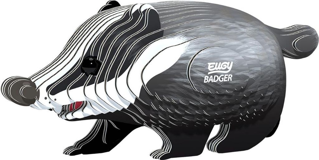 Eugy 3D Puzzle - Dachs - Bastelset für Kinder und Erwachsene