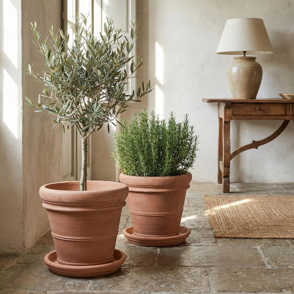 Teramico Blumentopf Terracotta "Doppio Bordo" frostfest