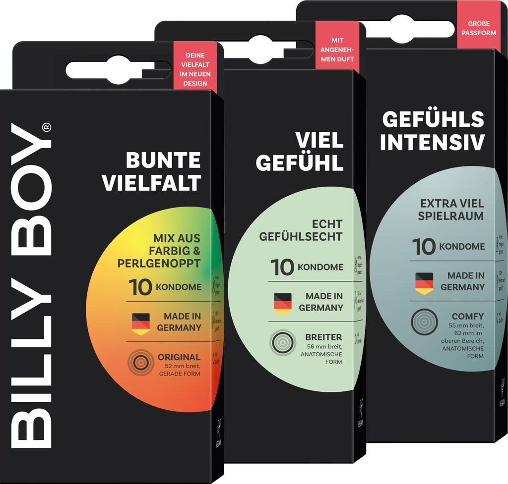 BILLY BOY Kondome Bunte Vielfalt – Viel Gefühl – 3 x 10 Produktbild 