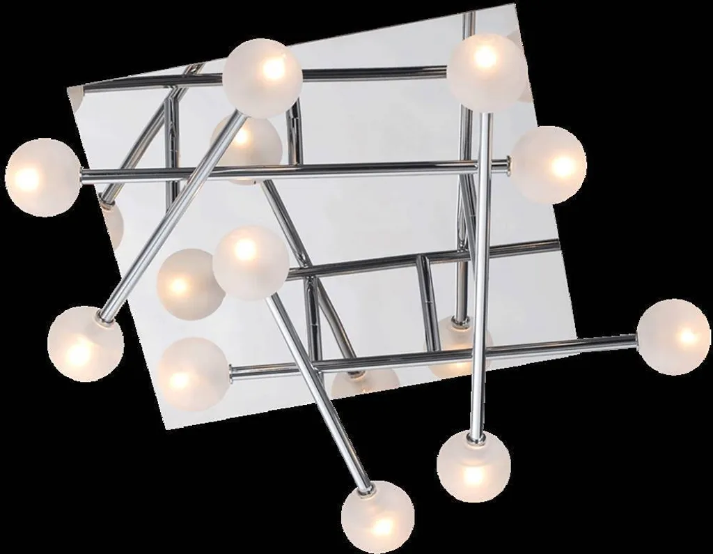 Plafonnier OLIVIA 10xG4 Chrome 50cm, Luminaire Dimmable Moderne Design