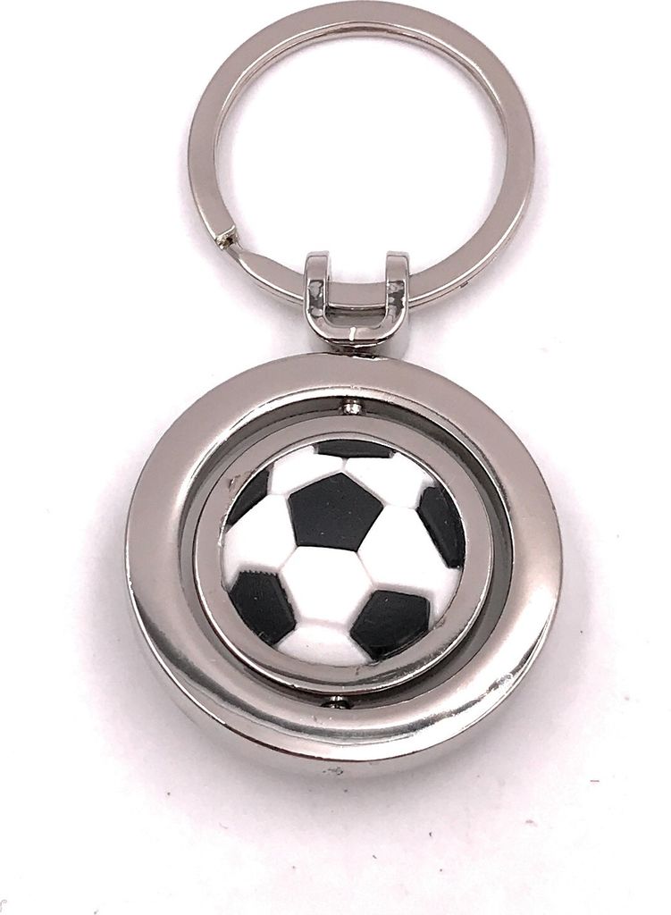 Onwomania Schlüsselanhänger Fussball beweglich Ball Mannschaft silber Anhänger Keychain