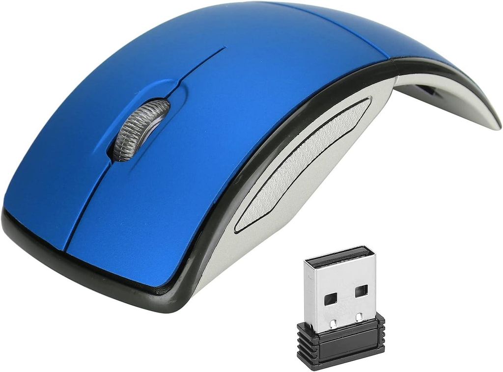 Faltbare kabellose 2,4-GHz Maus, ultradünn, ergonomisch, 1600 DPI, USB-Empfänger, energiesparend, tragbar, für Home Office, PC & Notebook