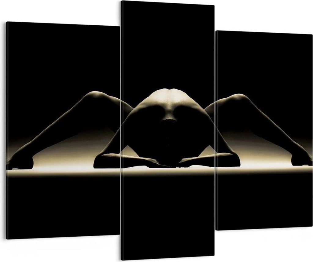Bild auf Leinwand - Leinwandbild - Nackter Körper Modell künstlerische Pose - 130x100cm - Wand Bild - Wanddeko - Leinwanddruck - Bilder - Kunstdr...