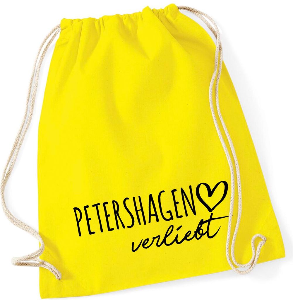 Huuraa Turnbeutel Petershagen verliebt 12 Liter Yellow Baumwolle Rucksack Geschenkidee