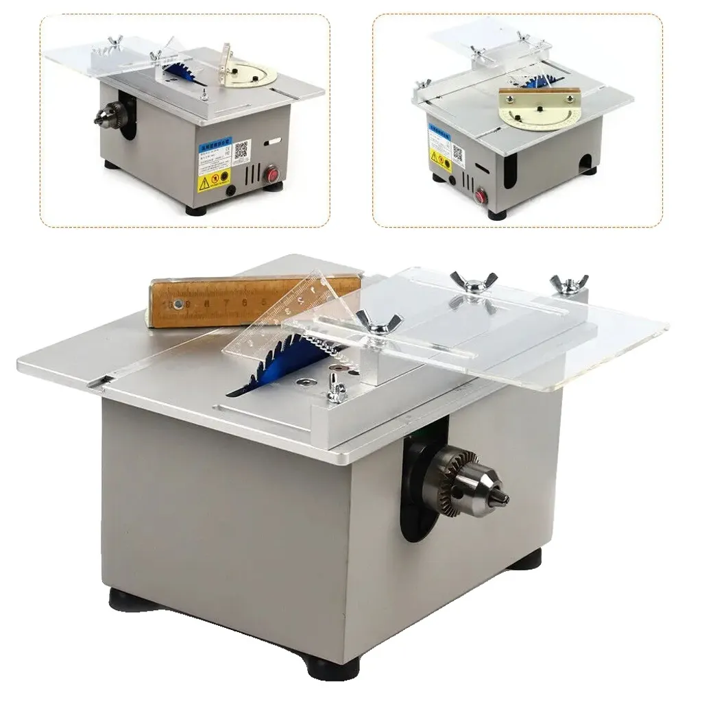 Mini scie circulaire de table 96W avec lame réglable pour modélisme