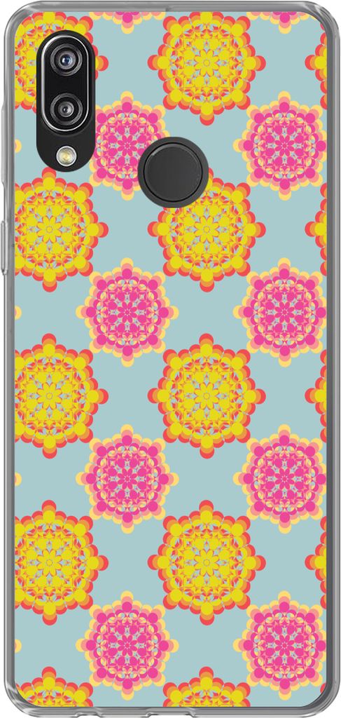 MuchoWow Handyhülle Schutzhülle Hülle für Telefoonhoesje Huawei P20 Lite (2020) Flower Power - Design - Hippie Silikon Softcase Handy Hülle ...