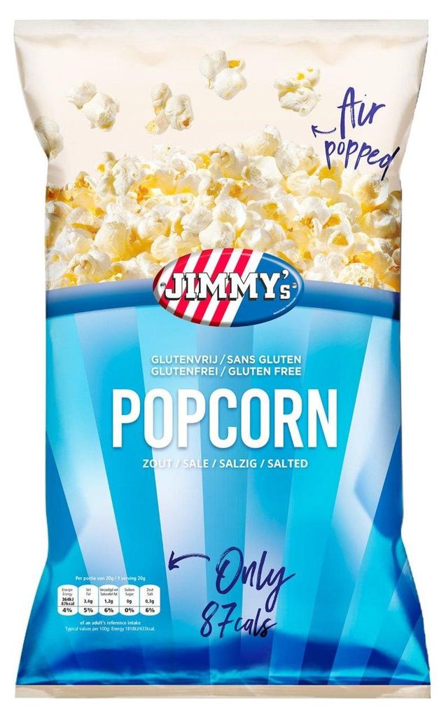 Jimmy's Popcorn Zout 100g – Knuspriges, salziges Popcorn Produktbild 
