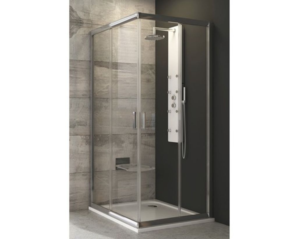 Ravak Blix - Duschkabine vierteilig, 880–900 mm, Aluminium glänzend/Klarglas 1LV70C00Z1