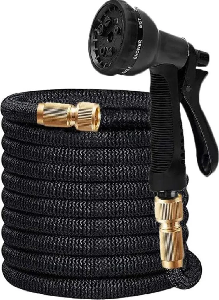Rallonge de tuyau d'arrosage 22M avec pistolet et raccords en métal