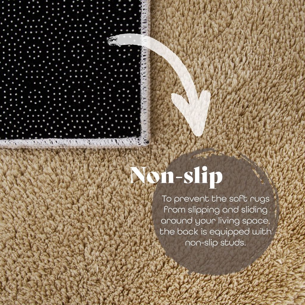 TT Home Teppich Wohnzimmer Kurzflor Anti-Rutsch Rückseite Produktbild 6