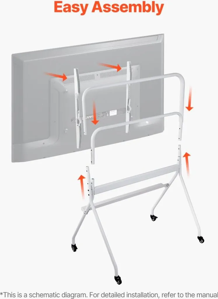 Support TV à roulettes flexible et réglable en hauteur - Écrans Géants