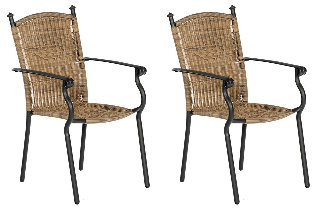 Merxx Gartensessel Roma, stapelbar, 2er Set, natur - Produktbild 