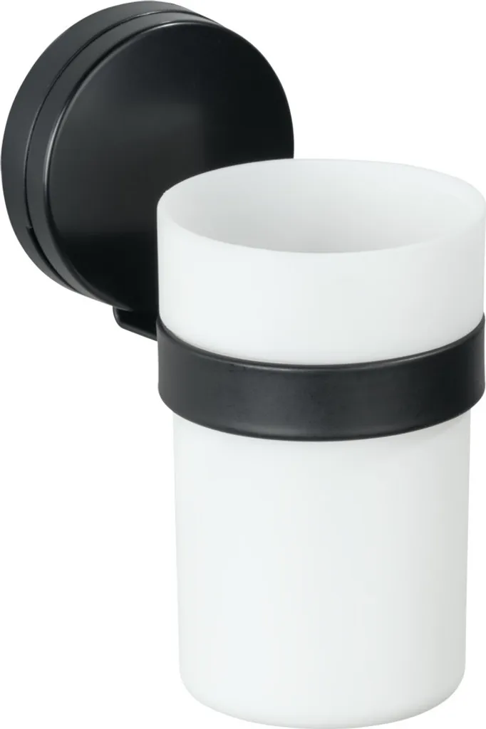 Organisateur de salle de bain Pavia noir Static-Loc Plus porte-gobelet