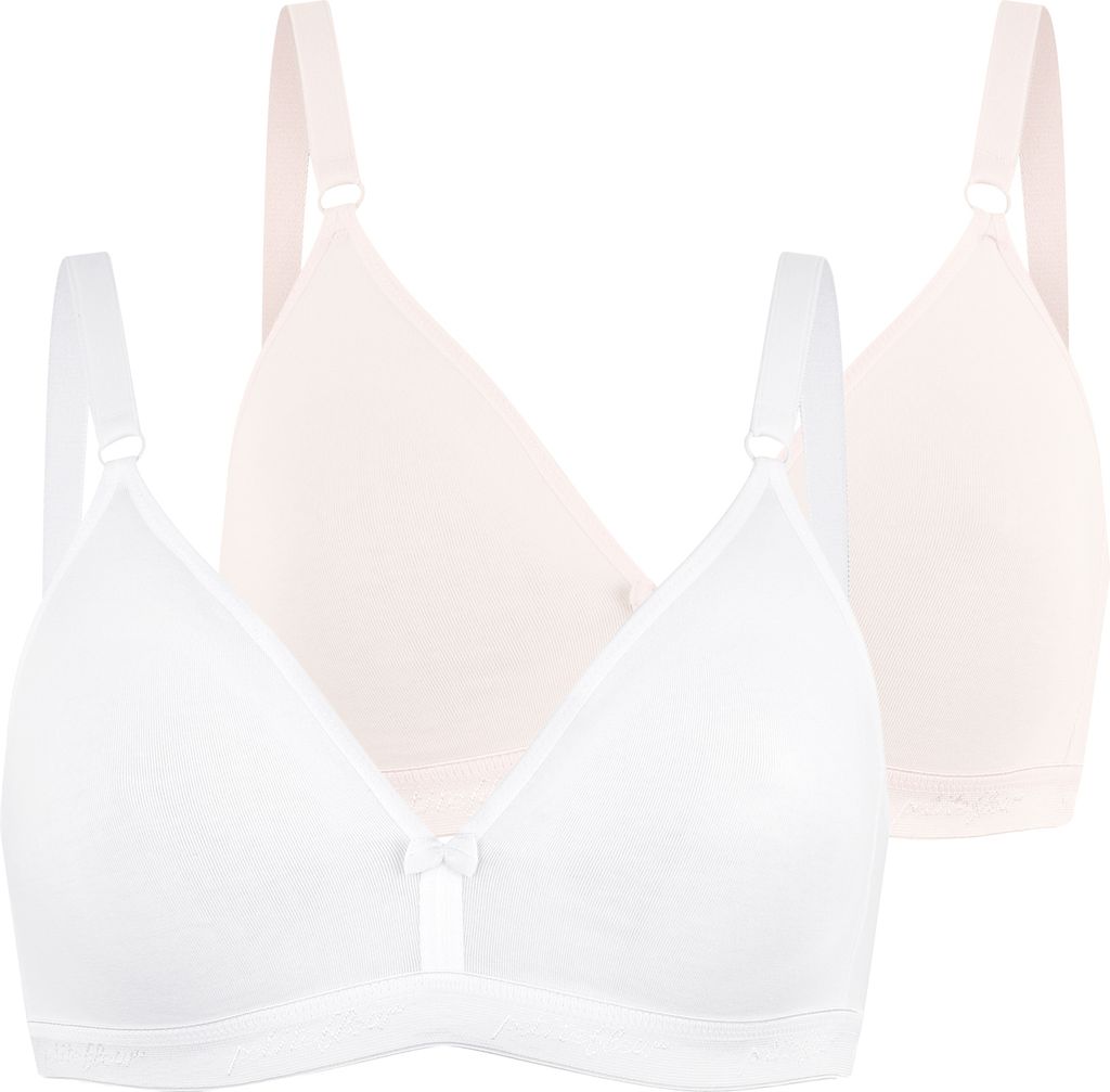 PETITE FLEUR Bralette-BH 2xweiß+1xrosa Größe 90 Cup B