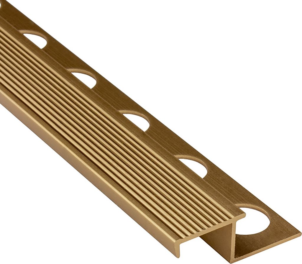 Alu Stufenprofil Fliesenschiene Profil Treppe Schiene L270cm H10mm gold