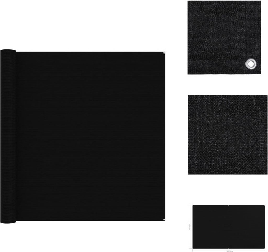 vidaXL Zeltteppich 300x500 cm Schwarz - Zeltzubehör