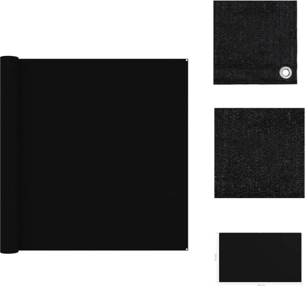 vidaXL Tapis de tente 300 x 500 cm Noir - Protection de sol outdoor