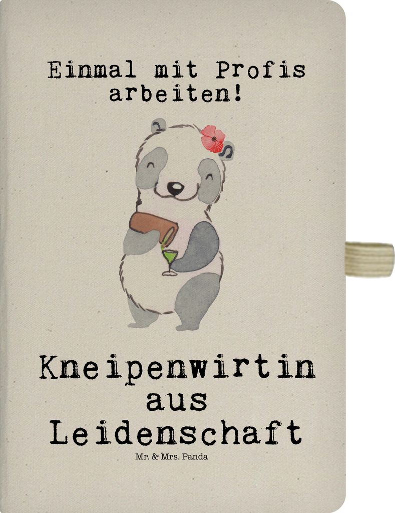 Mr. & Mrs. Panda Skizzenbuch Kneipenwirtin Leidenschaft - Transparent - Geschenk, notizbuch, Lustig, kariert, Journal, Bar, Tagebuch, A4 Hardcover,...
