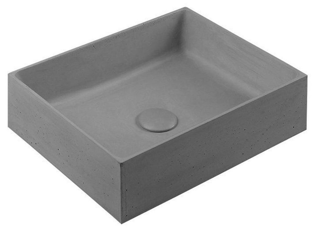 Sapho FORMIGO Betonwaschbecken zum Aufsetzen, 47,5x36,5cm, Grau matt