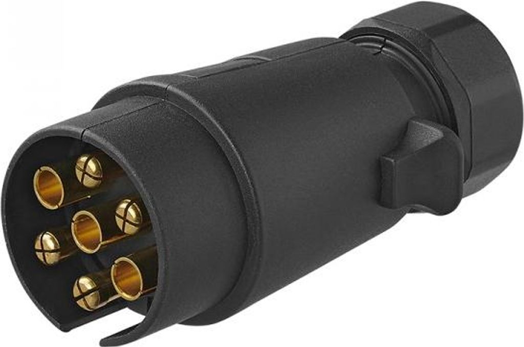 Stecker 7-polig PVC mit Flachsteckeranschluss 12 Volt Anhänger