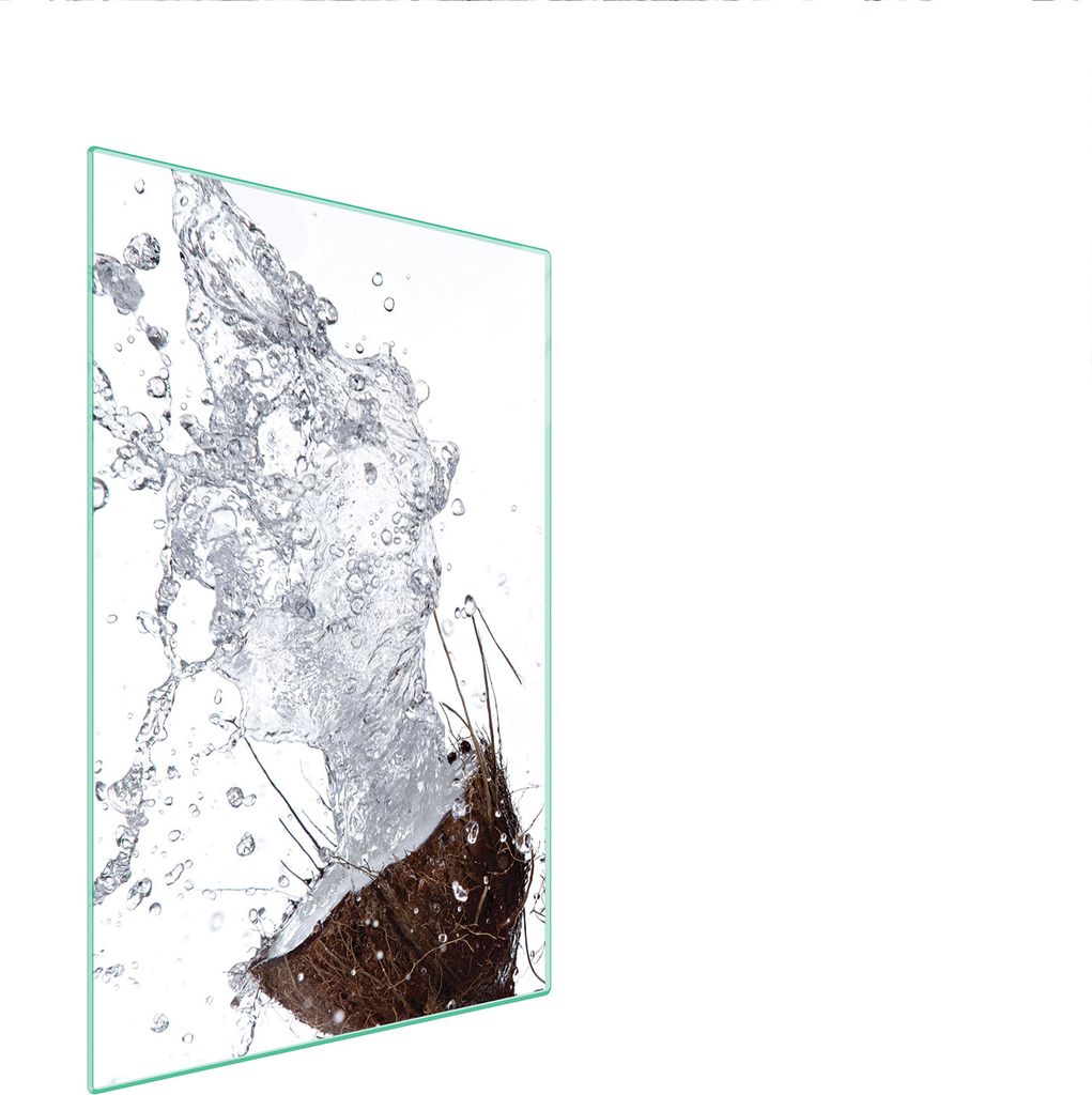Herdabdeckplatte 35x52 Glaskeramikkochfeld Abdeckung Spritzschutz Glasplatte Deko Schneidebrett Kokosnuss Wasser