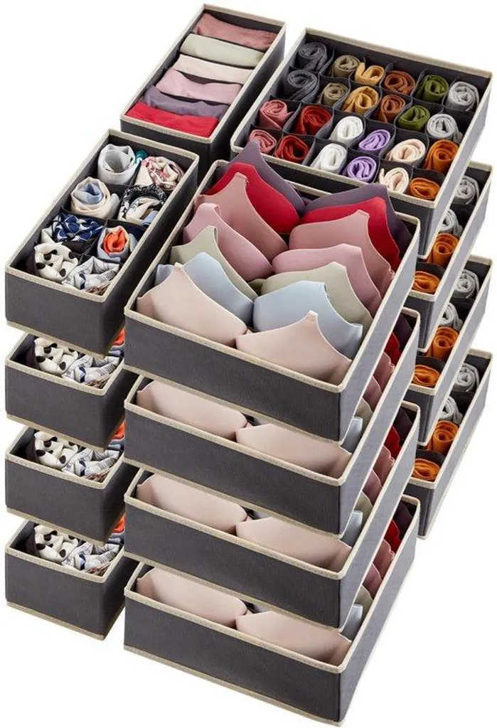 Lifewit Organiseur de Tiroir 16 Pièces Pliable pour Sous-Vêtements Gris