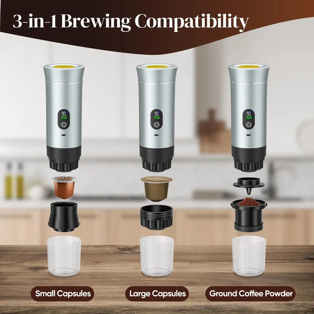 Machine à expresso électrique portable compatible capsules et moulu - 4